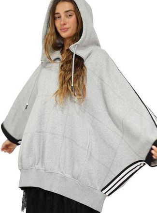 Belle & Bloom Living by the Ocean Oversized Striped Hoodie in Grey at Nordstrom, Size X-Small/small