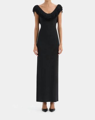 Sir. Marcelline Fringe Scoop Back Gown In Black