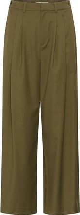 Gestuz GZOlivia HW Pant - Dames - Wijde Broeken - Groen - L - Polyester - Broeken
