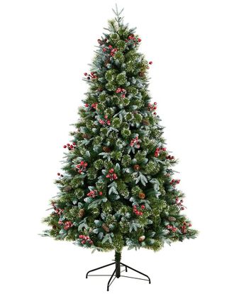 Nearly Natural 7.5Ft. Snow Tipped Aspen Spruce Pre-Lit Artificial Christmas Tree
