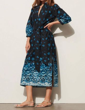 Figue Danilia Dress In Gradient Ikat Coastal Blue