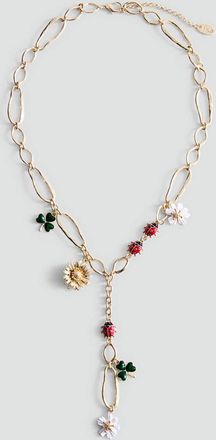 Mango Collana perline fiori oro - Donna - Taglia unica - MANGO