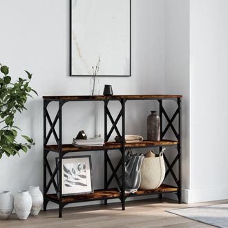 vidaXL Mesa Consola Madera De Ingenier&iacute;a Roble Ahumado 100x28x80,5 Cm Vidaxl