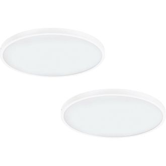 Loops 2 PACK Wall / Ceiling Light White 600mm Round Surface Mounted 27W LED 3000K