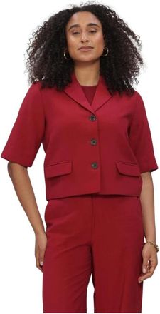 Moss Copenhagen Jassen, Dames, Rood, XL, Leer, Edelmira 2/4 Blazer