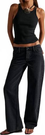 Free People Tennessee Low Rise Boyfriend Jeans In Hideaway Black