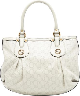 Gucci Pre-owned Womens Guccissima Scarlett Tote - Light Grey Leather - One Size