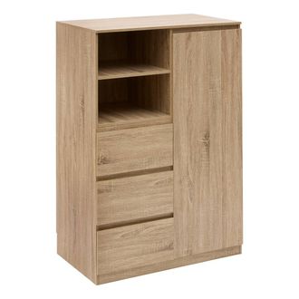 5five Simply Smart Armario Dolo, 115 Cm De Altura, 1 Puerta Y 3 Cajones, Color Beige - 5five