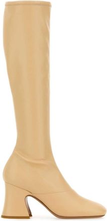 Chlo&eacute; Beige Leather Janis Boots