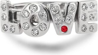 Pragnell 18kt white gold Love diamond ring - women - 18kt White Gold/Diamond - K - Silver