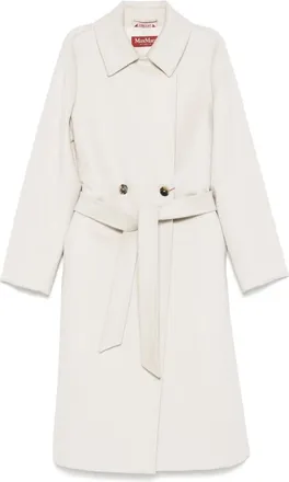 Max Mara Cappotto monopetto in lana vergine - Bianco