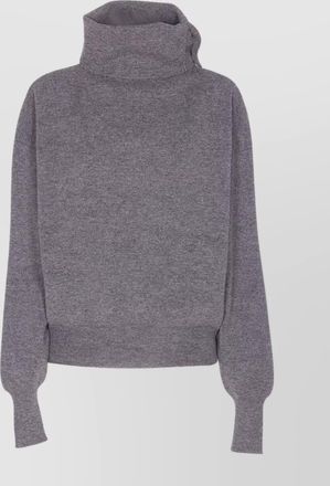 Haikure cozy high neck sweater with button detail