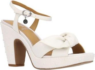 J. Rene&eacute; Burkett Ankle Strap Platform Sandal in White at Nordstrom, Size 10.5