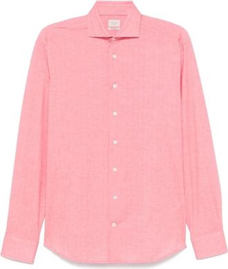 Traiano Cutaway Collar Shirt - Heren - Casual Overhemden - Roze - L - Polyester - Overhemden