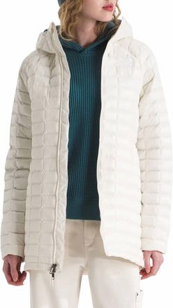 The North Face Thermoball Hd Hooded Parka In White Dune Edge