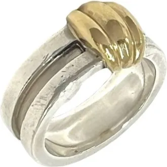 Tiffany & Co. Gold Silver Yellow Gold (18K) Silver 925 Band Ring (Pre-Owned)