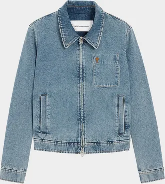 Ami Men & apos;s Ami De Coeur Zipped Jacket