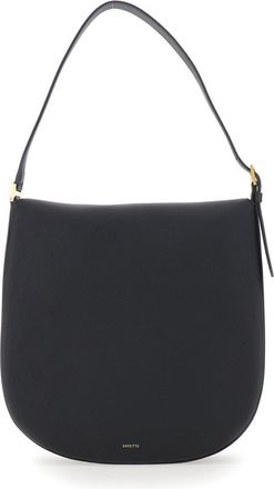Savette Womens Shoulder Bag Tondo Black Leather Calf