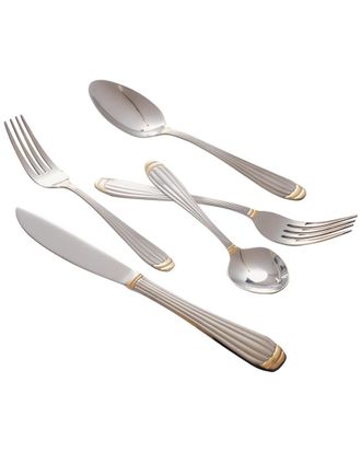 10 Strawberry Street Parisian Gold 20Pc Flatware Set