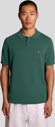 Lyle & Scott Mens Short Sleeve Polo in Dark Green Cotton - Size X-Large
