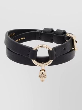 Alexander McQueen leather double wrap bracelet