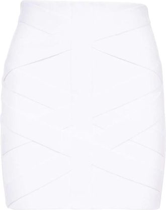 Balmain Gebreide korte rok in wit - Dames - Korte rokken - Wit - M - Nylon - Rokken