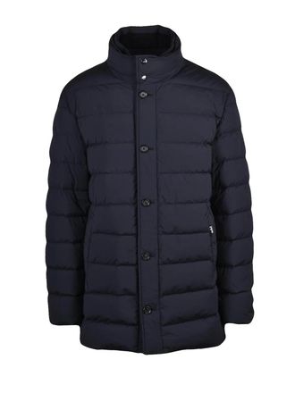 Add Black Dull Nylon Stretch Padded Down Jacket