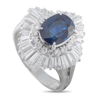 Luxury Bazaar Platinum 1.68ct Diamond and Sapphire Ring MF44-052126