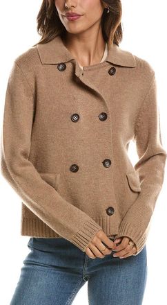 Fort&eacute; Cashmere Double Breasted Wool & Cashmere-Blend Cardigan