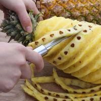 OEM Pelador De Semillas En Forma De V De Acero Inoxidable - 1 Pelador De Ojos - Cuchara Para Pi&ntilde;a, Tambi&eacute;n Puede Quitar Las Ra&iacute;ces De Fresas, Patatas, Zan