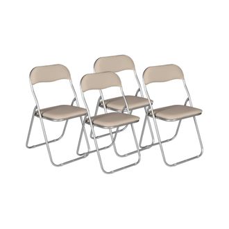 Dmora Juego De Cuatro Sillas Plegables, Color Blanco, Medidas 43 X 47 X 78 Cm, Con Embalaje Reforzado - Dmora