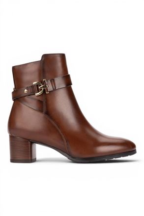 Pikolinos Pikolinos Womens Brown Leather Ankle Heeled Boots - Calafat