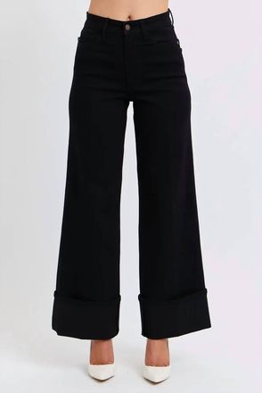Judy Blue Wide Cuff Retro Jeans In Black
