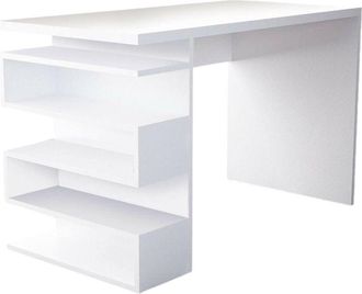 Dmora Scrivania Kate, Scrittoio multiuso, Tavolo per ufficio porta pc, Piano di lavoro, 120x60 h75 cm, Bianco - Dmora