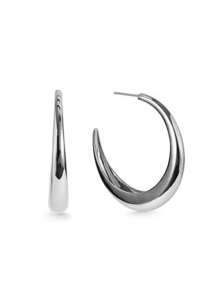 Otiumberg Graduated Large Sterling Silver Hoop Earrings - One Size