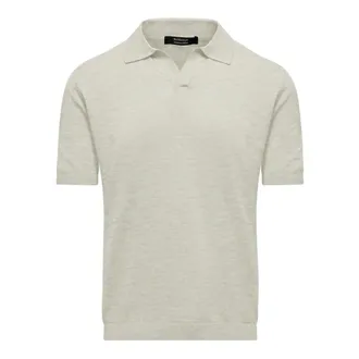 Bomboogie Polo Shirts, male, Gray, Size: XL Linen and cotton polo shirt