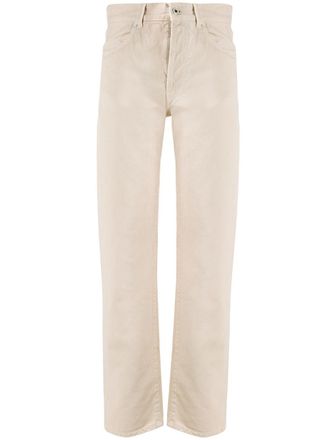 Off-white high waist straight-leg jeans - Neutrals