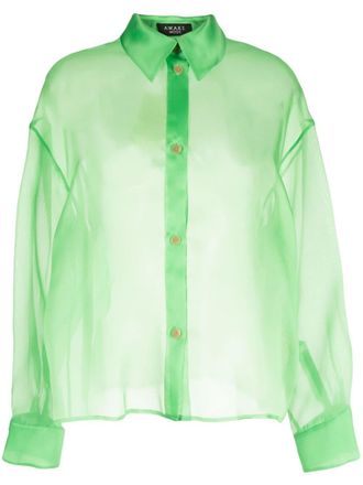 A.W.A.K.E. Camicia semi trasparente - Verde