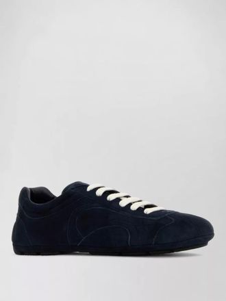 Prada suede leather low-top sneakers