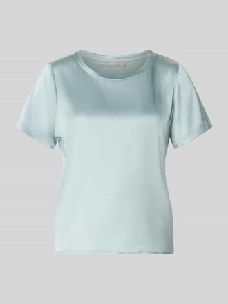 Christian Berg Blusenshirt aus Satin mit Rundhalsausschnitt in Rauchblau, Gr&ouml;&szlig;e 34