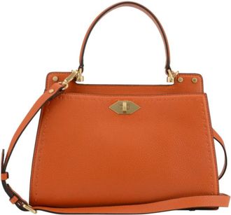 Pourchet Trianon MM Handtas - Dames - Handtassen - Oranje - ONE Size - Leer - Tassen