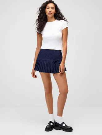 Twik Womens Pin dot pleated miniskirt