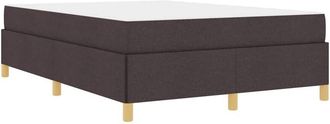 vidaXL Vidaxl - Cama Tipo Box Spring Marr&oacute;n Oscuro Y Blanco 140 X 200 Cm Tela
