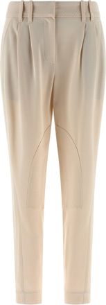 Brunello Cucinelli Equestrian Pantaloni Beige-Donna