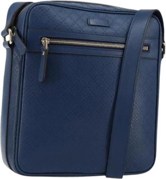 Gucci Pre-owned Vintage Cross Body Bag - Dames - Vintage Schoudertas - Blauw - ONE Size - Leer - Vintage