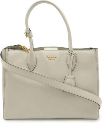 Prada Pre-owned Tote Bags, female, Gray, Size: ONE SIZE Pre-owned Leather Tote Bag