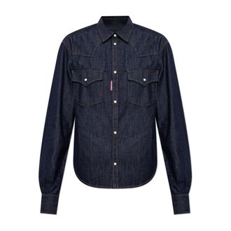 Dsquared2 Dames, Blouses & Shirts, Blauw, Maat: 2XS Denim