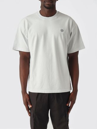 Stone Island T-shirt in cotone a girocollo logo patch Stone Island