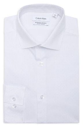 Calvin Klein Slim Fit All-Season Stretch Dress Shirt in Shadow at Nordstrom Rack, Size 14.5 - 32/33
