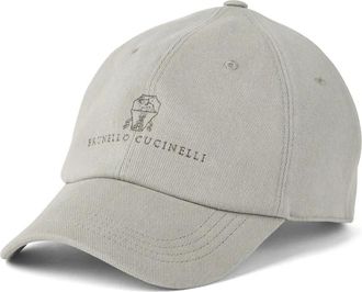 Brunello Cucinelli Cappello con logo - Grigio